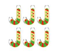 JIHUOO 6 Pcs Stainless Steel Cookie Cutters Small Christmas Cookie Cutters Molds Biscuit Baking Cutter Holiday Fruit Cutter Shapes Polymer Clay Cutters Candy Cane