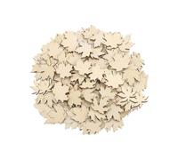 JIHUOO 80 Pcs Wood Maple Leaf Cutouts Unfinished Craft Maple Leaves Blank Painting Slices Tags Fall Autumn Leaf Ornaments for Thanksgiving Christmas