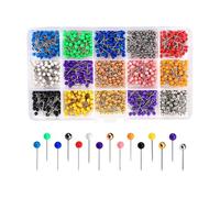 JIHUOO 900 Pcs 15 Colors Map Push Pins Round Head Thumb Tacks Plastic Colored Thumb Tacks Bulletin Board Pushpins Cork Board Push Tacks Wall Hanging Thumbtacks Decorative Stick Pins for Home School