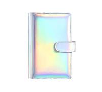 JIHUOO A6 Holographic Planner Budget Binder 6 Ring Notebook Binder Cover Refillable Loose Leaf Binder Wallet Binder with Magnetic Buckle Closure