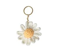 JIHUOO Cute Daisy Keychain Crochet Flower Bag Charms Handmade Floral Key Chain Charms Car Key Decoration Charms Keyring Decor Accessories for Women Girls
