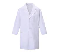 JIHUOO Kids White Scientist Coat Childrens Medical Coat Boys Lab Coat Girls Doctor Coat School Uniform Coat Child Halloween Costumes S