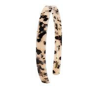JIHUOO Plastic Tortoise Headband Plain Basic Head Band Non Slip Hair Hoop Hard Teeth Headbands Strong Hold Headbands Light Leopard