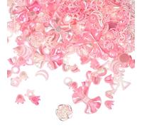 JIHUOO Slime Charms: 100g Resin Flat Back Star, Flower & Bow Embellishments for Phone Case, Hair Decor, Scrapbooking
