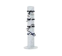 JIHUOO Vertical Tower Hair Tie Scrunchie Organizer Holder Bracelet Display Stand Holder Rack Velvet Jewelry Watch Display Stand Bar Grey