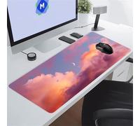 Jiian Gaming Mouse Mat Yellow Clouds Moon Large Mouse Pad Washable Laptop Desk Pad, Keyboard Pad Large Size, Improved Precision and Speed for Home Office Gamer 700x400x3 mm
