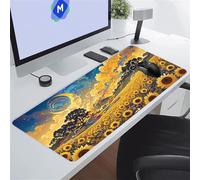 Jiian Gaming Mouse Mat Yellow Sunflowers Large Mouse Pad Washable Laptop Desk Pad, Keyboard Pad Large Size, Improved Precision and Speed for Home Office Gamer 700x300x3 mm