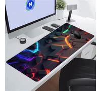 Jiian Gaming Mouse Pad, Large Mouse Mat 1000x500x3 mm, Extended Big Desk Pad, with Anti-Slip Rubber Base and Stitched Edges Mousepad XXLfor Gamer, Office & Home (Yellow Geometry)