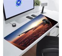 Jiian Gaming Mouse Pad, Large Mouse Mat 1000x500x3 mm, Extended Big Desk Pad, with Anti-Slip Rubber Base and Stitched Edges Mousepad XXLfor Gamer, Office & Home (Sunrise Airplane)