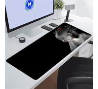 Jiian Gaming Mouse Pad, Large Mouse Mat 700x400x2 mm, Extended Big Desk Pad, with Anti-Slip Rubber Base and Stitched Edges Mousepad XXLfor Gamer, Office & Home (Black Cute Girl)