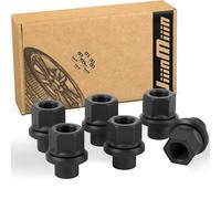 JiiinMiiin M22x1.5 Heavy Duty Truck Semi Truck Lug Nuts, 33mm (1.3“) Hex 19mm Sleeve Flanged Black Wheel Nuts, Fit Steel Dual Wheels with Hub Piloted Seat & 26mm Bolt Hole Size of 6PCS