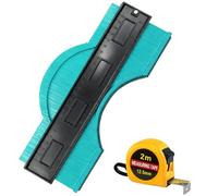 JIIJCAAC 10-Inch Contour Gauge Tool - Professional Profile Gauge for Laminate Flooring, Tiling & Panelling, Precision Scribing Tool for DIY Home Improvement (Simple Tape Measure)