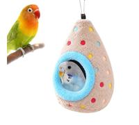 Jiimhte Bird Bed for Cage Egg Shaped Winter Plush Hiding Resting Hammock | Conure Parrot Nest for Sparrow Cockatiel Conure Cockatoo Finch Lovebird Parakeet Blue Trim