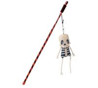 Jiimhte Cat Wand Toy | Halloween Kitten Stick Toy,Portable Cat Teaser Wand with Pumpkin Ghost for Training, Boredom Reduction, Hunting Simulation