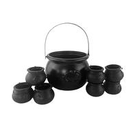 Jiimhte Cauldron Halloween Decor - Desktop Decoration Bucket,Witch Candy Holder Cauldron Set of 9, Pot Bucket for Halloween Party, Decorative Bowl