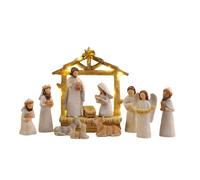 Jiimhte Christmas Nativity Set Indoor,Jesus Nativity Set Holy Family Statue | Manger Statue Christmas Decorations for Home Bedroom Fireplace Indoor Holiday Party School Bookshelf