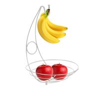 Jiimhte Countertop Fruit Basket Bowl with Banana Hanger, Standing Fruit Vegetable Bowl Storage, Space-Saving Vegetable Storage for Kitchen Dinning Table