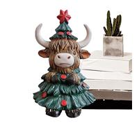 Jiimhte Highland Cow Decor - Christmas Highland Cow Kitchen Decor | Rustic Sculpture Ornament for Dorm Kitchen Classroom Bathroom Farmhouse Bedroom