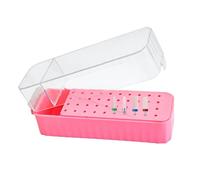 Jiimhte Nail Bit Case | 40-Hole Nail Tool Holder,Transparent Lid Display Box Dustproof Grinding Tips for Home Manicure Gel Polish Removal Pedicure Prep Cuticle Care