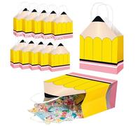 Jiimhte Pencil Shaped Bag - Welcome Candy Treat Boxes for Students | Boxes with Handle for Appreciation Week Kindergarten Preschool Notebook Calculator Boys Girls Students