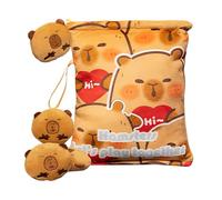 Jiimhte Snack Bag, Plush Capybara Doll Snack Pouch, Huggable Soft Pendant with 4 Cute Dolls for Picnic School Chips Candy Fudge Chocolate Boys Girls
