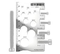 Jiimhte Thread Gauge, Bolt Measuring Ruler, Accurate Thread Gauge Ruler for Industrial, Mechanical, Engineering, Plumbing, Woodworking, Metalworking, Automotive