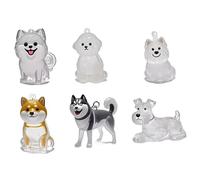 jiingekk 1/6Pcs Pet Hair Storage Keychain Memorial Container Dog Furs Collector Pendants Case For Loss Remembrances Gift Clear Hair Keepsakes Keychain Holders