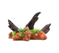 jiingekk Aquariums Landscape Mountain Fish Tanks Landscaping For Shrimp Breeding Landscape Ornaments Driftwood Craft Miniature Small Animal Resins Ornament