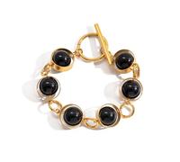 jiingekk Contemporary OT Fastening Featuring Rotating Glass Beads | Lightweight Stainless Steel Design for All Genders Twistable Wristband