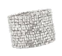 jiingekk Elegant Square Shape Glasses Finish Comfort Fit Adjustable Chain for Casual or Formal Shining Cubic Hand Chain Jewelry Modern Geometric Party Wear Accessory