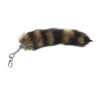 jiingekk Foxes Racoon Tail Keychain Furry Pendant Key-Chain Bags Charm Keys-Holder Couple Keyrings for Backpack Car Decoration