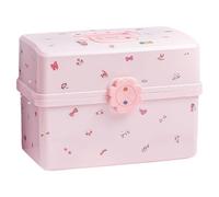 jiingekk Girl's Hair Clip and Scrunchie Organizers Multitiers Baby Jewelry Storage Box with Lock Home Accessory for Organization