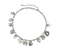 jiingekk Gothic Love Heart Charm Chokers Necklace With Elegant Chain Edgy Punk Styles Jewelry Accessory For Women Casual Wear Layer Charm Chokers Jewelry