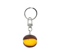 jiingekk Miniature Nut Keychain Rubber Realistic Chestnut Handmade Creative Keyring Charm Food Shaped Holder Accessory Realistic Food Keychain