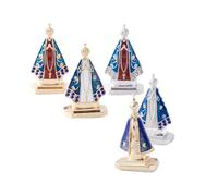 jiingekk Nossa Senhora Aparecida Statue Decorative Collection Figurines Tabletop Ornament Metal Spiritual Prayer Gift Catholic Religious