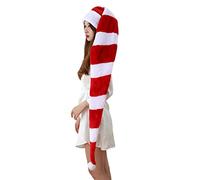 jiingekk Novelty 1.for 3m Long Christmas Santa Hat Striped Long-tail Santa For Adults New Year Festive Party Ha Hats Adults Men Women