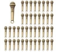 jiingekk Pack Of 100 Microphone Pendants Necklace Pendant Handmade Craft Accessories For Jewelry Crafting And Handmade Projects Vintage Microphone Charm