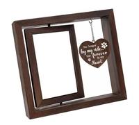 jiingekk Pet Loss Memorial Frame With Rotating 4x6'' Photo Display And Love Heart Ornaments Dog And Cats Memorial Picture Frame
