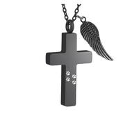 jiingekk Pet Memorial Pendant Necklace Rustproof Metal Locket Urn Storage Case For Ashes And Dog Cats Loss Remembrances Pet Cremation Crossed