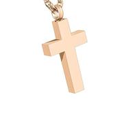 jiingekk Pet Remembrances Crossed Urn Necklace Preserve Ashes Memorial Jewelry Rustproof Metal Keepsakes Lockets For Dog Cats Loss Gold Crossed Cremation Necklace For Pet