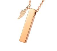 jiingekk Pet Urns Holder Angelic Wing Pendants Necklace For Dog Cats Memorial Urn Pendants Loss Pet Rectangular Locket Neck Jewelry Cremation Jewelry
