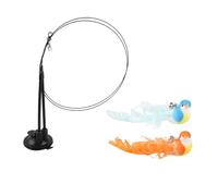 jiingekk Playing Automatic Cats Exercise Toy Teaser Wand With Feathered Birds Swirls Attachments And Floor Mount Suction Cup Base Cats Exerciser