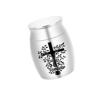 jiingekk Simple Casket Ashes Jar Vessel Ashes For Pet Urn Carvings Memorial Small Jar Container Aluminum Alloy Pet