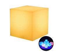 jiingekk Square Seat, Glowing Cube Square Stool LED Light Cube for Seat Chair Waterproof Rechargeable - 20