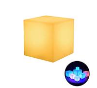 jiingekk Square Seat, Glowing Cube Square Stool LED Light Cube for Seat Chair Waterproof Rechargeable - 10