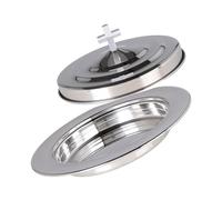 jiingekk Stackable Stainless Steels Communion Bread Plate With Lid For Event And Religious Gatherings Space Saving Design Religious Event Serving Dish