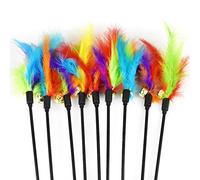 jiingekk Toy Wand Feather Teaser With Bells Interactive Toys Teaser For Cats Kitten Indoor Outdoor Kitten Feather Mice Animal Ball Food Dispenser Dancer Fishing Tunnel Da Bird Toy Balls