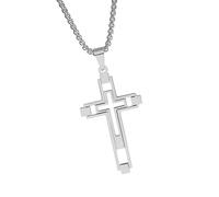 jiingekk Unique Hollow Crosses Pendant Necklace Trendy Hollow Crosses Necklace Comfortable Wear For Religious Event And Parties Modern Faith Jewelry