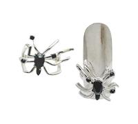 jiingekk Unique Spiders Adjustable Rings Spiders Opening Stylish Gothic Eye Catching Finger Jewelry Dark Set