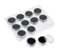 jiingekk White Rectangular Acrylic Jewelry Presentation Case 12 Round Slots Sponge Cushioned Protective Storage For Loose Stones Coin Clear Acrylic Coin Display Case